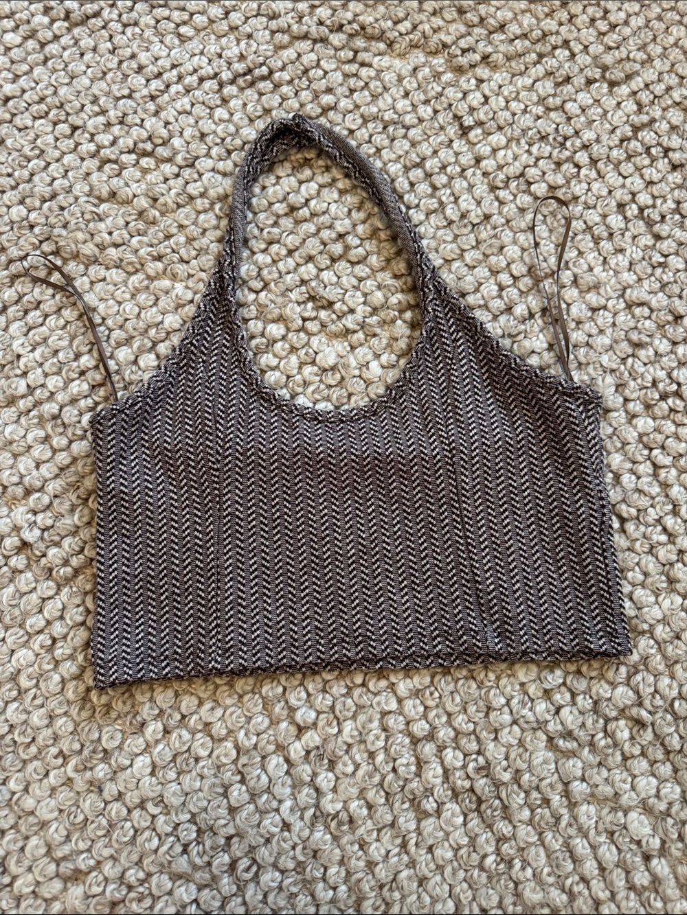 O'Neill Brown Knit Halter Crop Top
